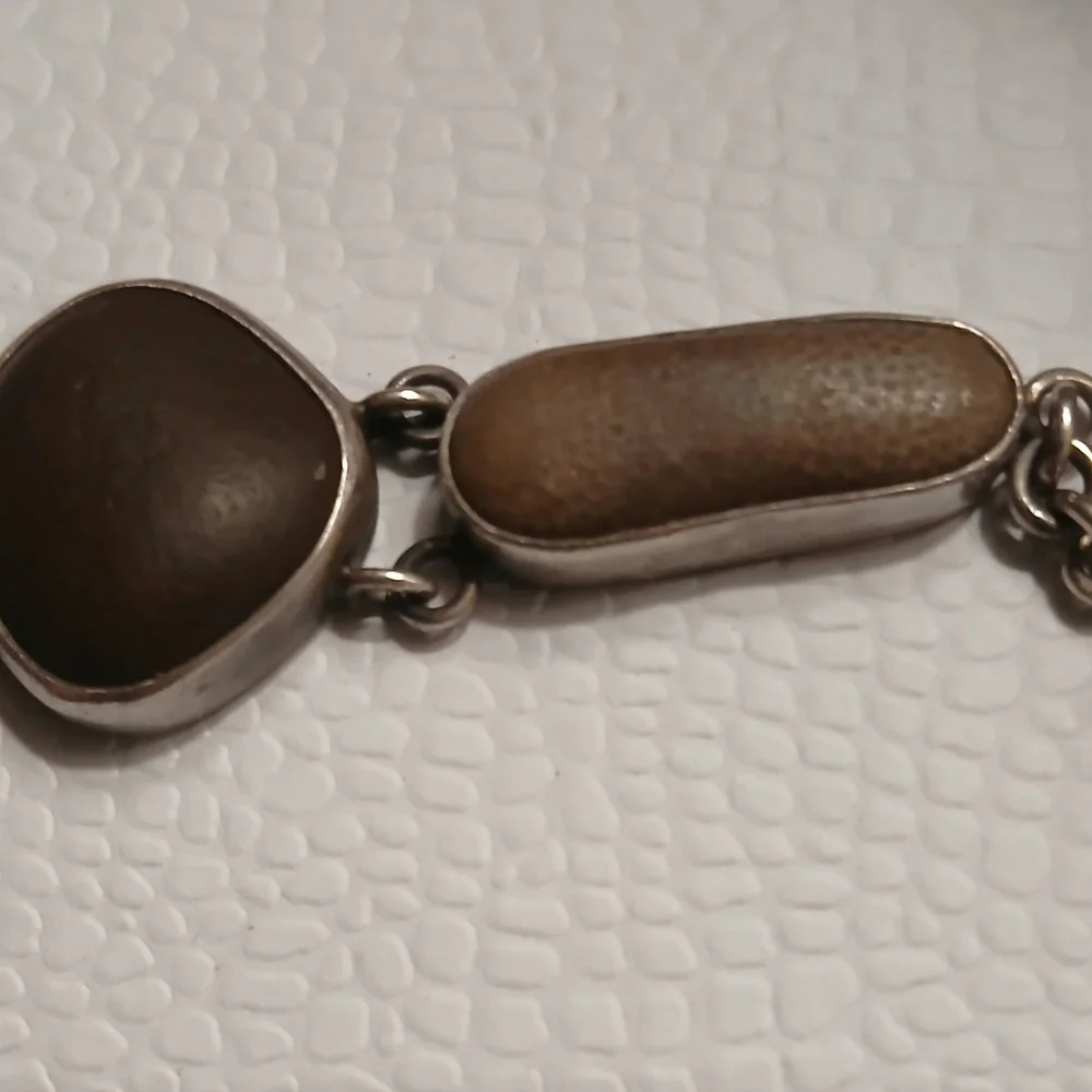 Terri Logan River Stone Toggle Clasp Bracelet Set In Genuine Silver - Picture 6 of 9